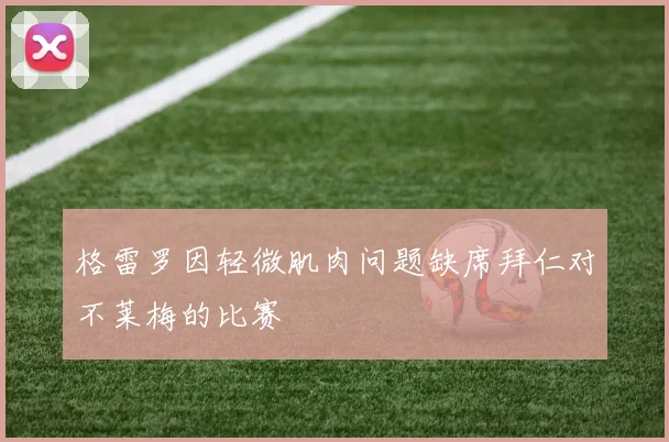 格雷罗因轻微肌肉问题缺席拜仁对不莱梅的比赛